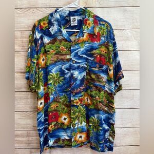 VINTAGE KEENINGTON LTD CALIFORNIA HAWAIIAN SHIRT IN TROPICAL PRINT